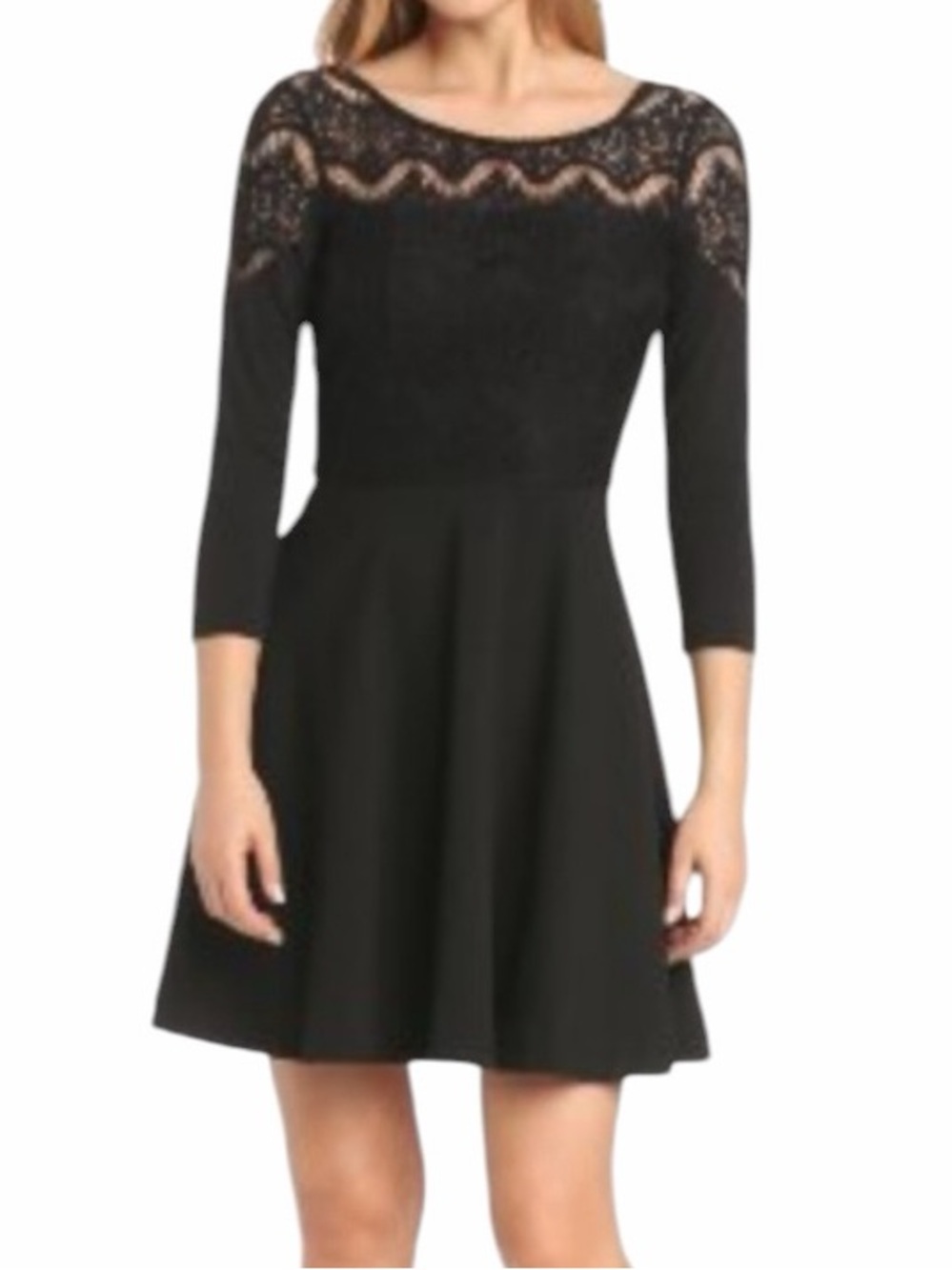 Lilly Pulitzer Black Lace Yoke Fit & Flare "Remmy" Dress XS